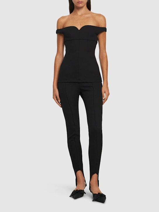 Philosophy Di Lorenzo Serafini: Stretch jersey skinny pants w/ stirrups - women_1 | Luisa Via Roma