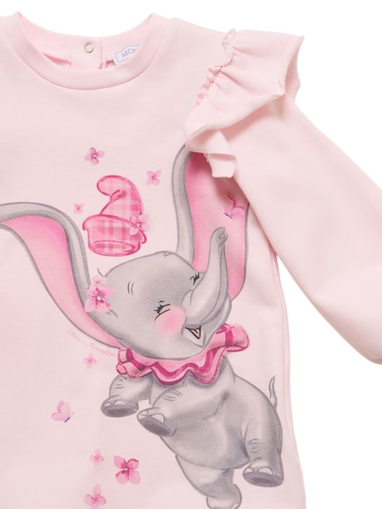 Monnalisa: Dumbo印花混棉平纹针织连衣裙 - 粉色 - kids-girls_1 | Luisa Via Roma
