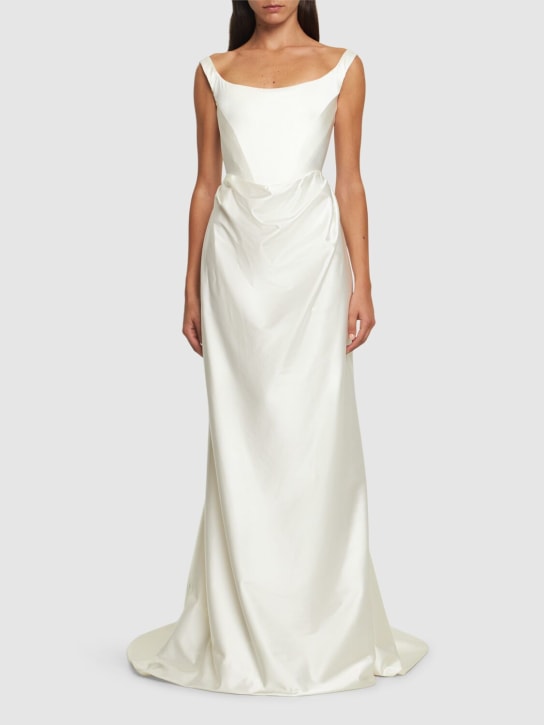 Vivienne Westwood: Nova Camille satin bridal gown - women_1 | Luisa Via Roma