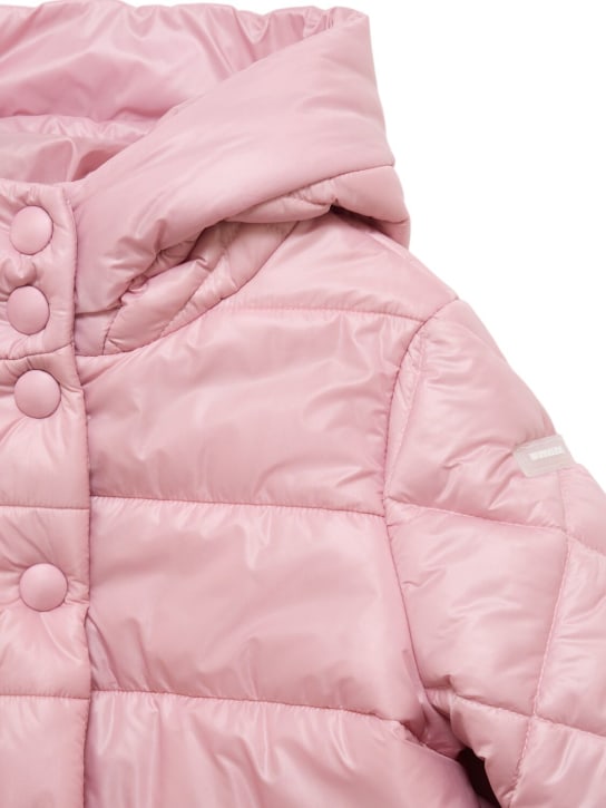 Monnalisa: Hooded poly puffer jacket - Pink - kids-girls_1 | Luisa Via Roma