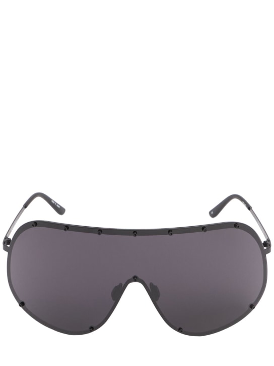 Rick Owens: Mask Shield sunglasses - Blk Temple - men_0 | Luisa Via Roma