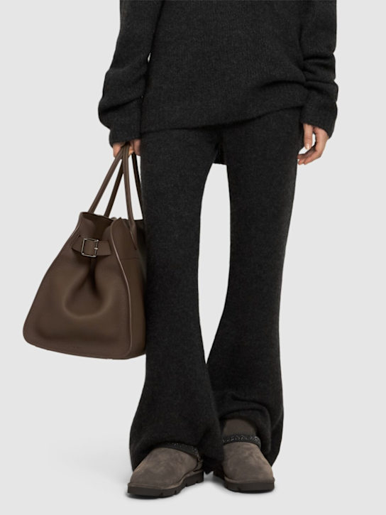 Brunello Cucinelli: 20mm Suede & shearling ankle boots - women_1 | Luisa Via Roma