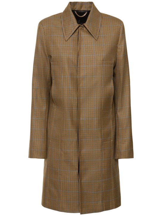 Victoria Beckham: Heritage houndstooth tailored coat - Kahverengi - women_0 | Luisa Via Roma