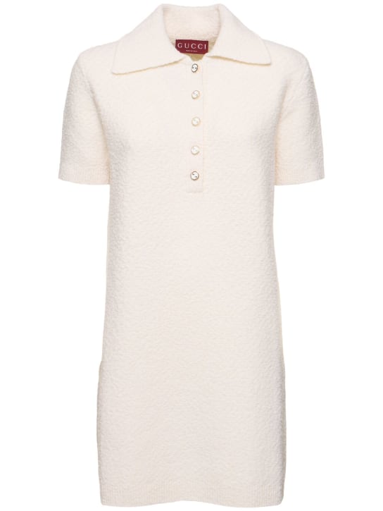 Gucci: Wool blend polo dress - Elfenbein - women_0 | Luisa Via Roma