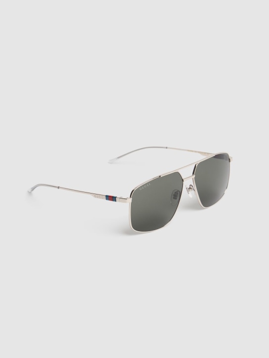 Gucci: GG1676S metal sunglasses - 银色/灰色 - men_1 | Luisa Via Roma