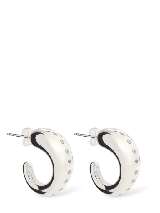 RAGBAG: Oculus crystal hoop earrings - Silver - women_0 | Luisa Via Roma