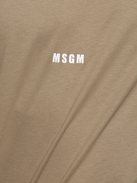 MSGM: Camiseta con logo - Verde Oscuro - men_1 | Luisa Via Roma