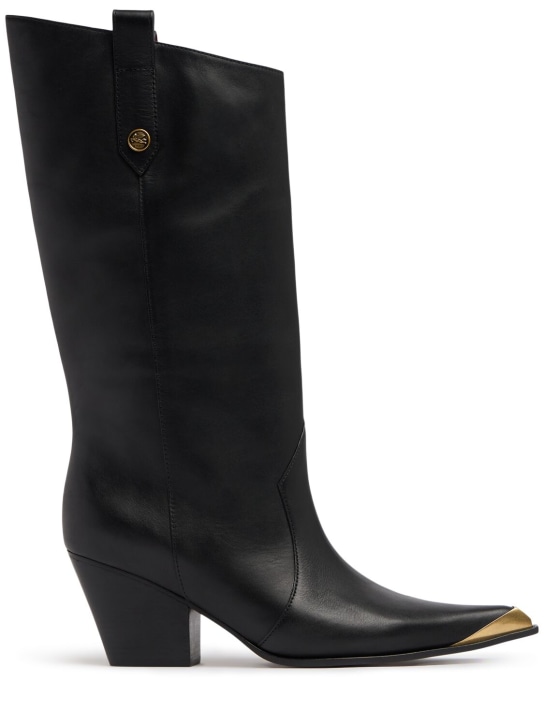 Etro: 60mm Leather tall boots - Black - women_0 | Luisa Via Roma