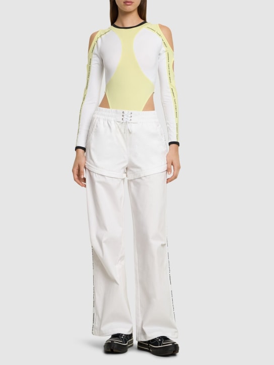 Converse: Feng Cheng Wang 4-way stretch bodysuit - Yellow/White - women_1 | Luisa Via Roma
