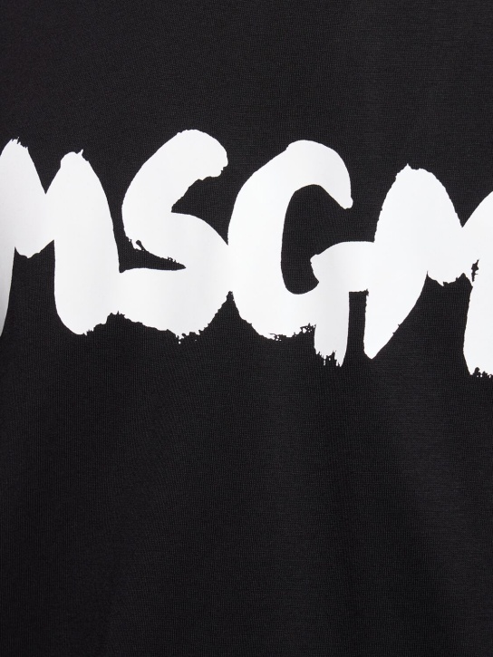 MSGM: MSGM logo t-shirt - Black - men_1 | Luisa Via Roma