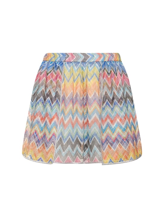 Missoni: Shorts in lurex chevron zigzag elasticizzato - Multicolore - women_0 | Luisa Via Roma