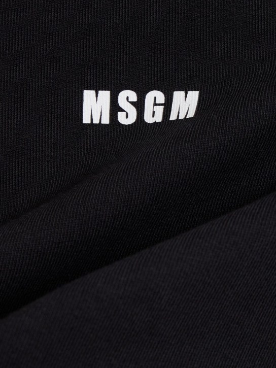 MSGM: Micro logo print turtleneck sweatshirt - Black - men_1 | Luisa Via Roma