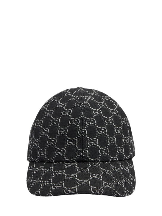 Gucci: Allover GG wool baseball cap - Grey/Black - men_0 | Luisa Via Roma