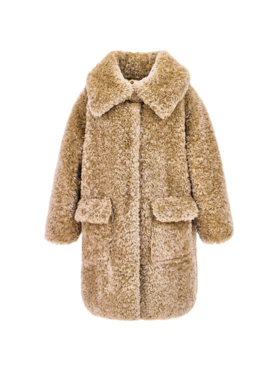 Monnalisa: Poly faux fur coat - Bej - kids-girls_0 | Luisa Via Roma