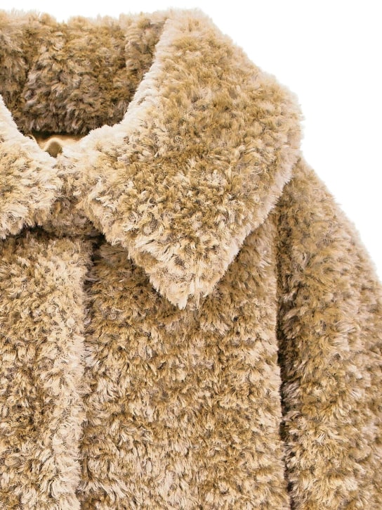 Monnalisa: Poly faux fur coat - Bej - kids-girls_1 | Luisa Via Roma
