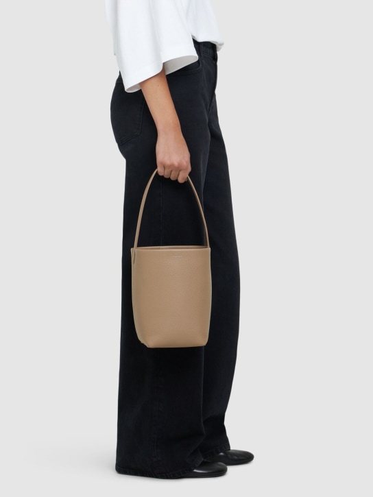 The Row: Small Park grain leather tote bag - Dark Taupe Pld - women_1 | Luisa Via Roma