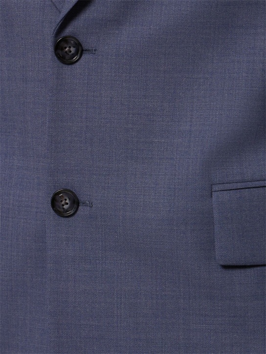 Boss: Blazer en laine mélangée à boutonnage simple Cris - Bleu Marine - men_1 | Luisa Via Roma