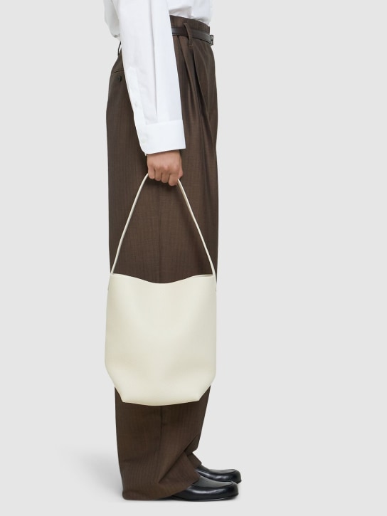 The Row: Medium Lux Park leather tote bag - Ivory - women_1 | Luisa Via Roma
