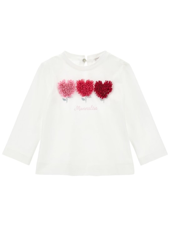 Monnalisa: T-shirt in jersey di cotone / dettagli in tulle - kids-girls_0 | Luisa Via Roma