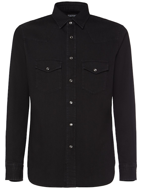 Tom Ford: Washed cotton denim shirt - men_0 | Luisa Via Roma