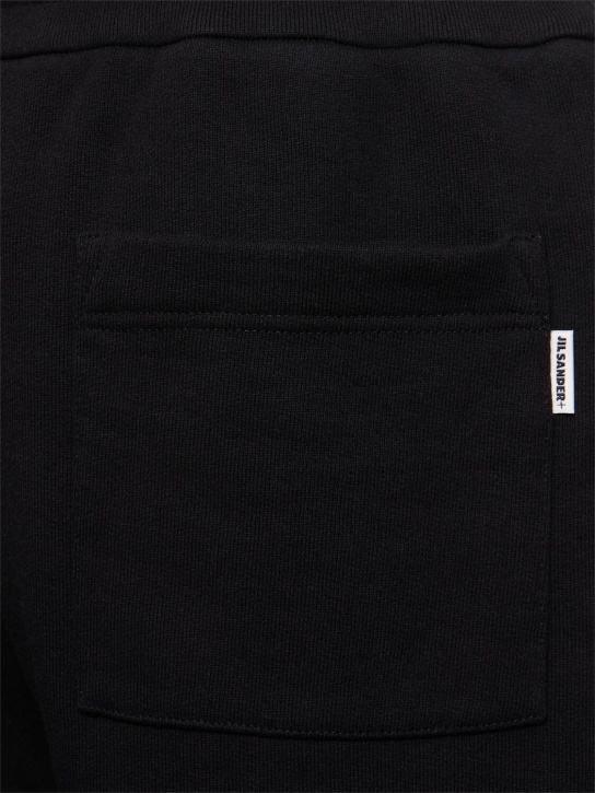Jil Sander: 棉质毛巾布运动裤 - 黑色 - men_1 | Luisa Via Roma