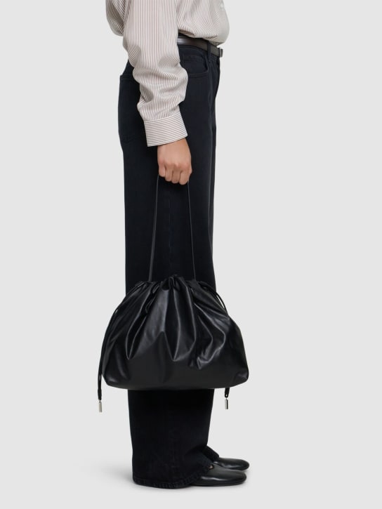 The Row: Angy hobo light nappa leather bag - Black - women_1 | Luisa Via Roma