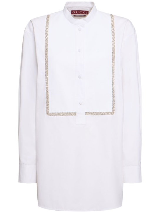 Gucci: Cotton poplin shirt - Blanco - women_0 | Luisa Via Roma