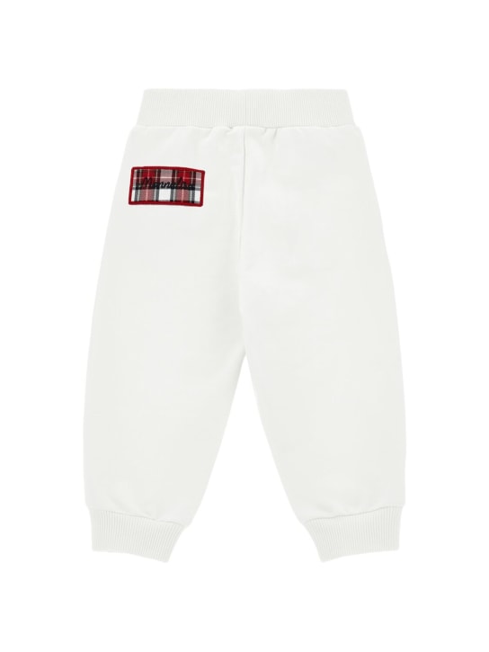 Monnalisa: Pantalones deportivos de algodón estampado - Blanco - kids-girls_1 | Luisa Via Roma