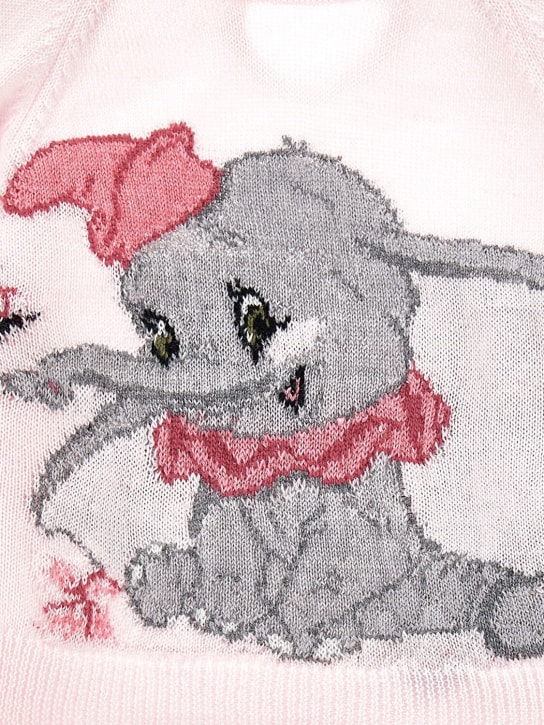 Monnalisa: Dumbo羊毛针织毛衣 - 粉色 - kids-girls_1 | Luisa Via Roma