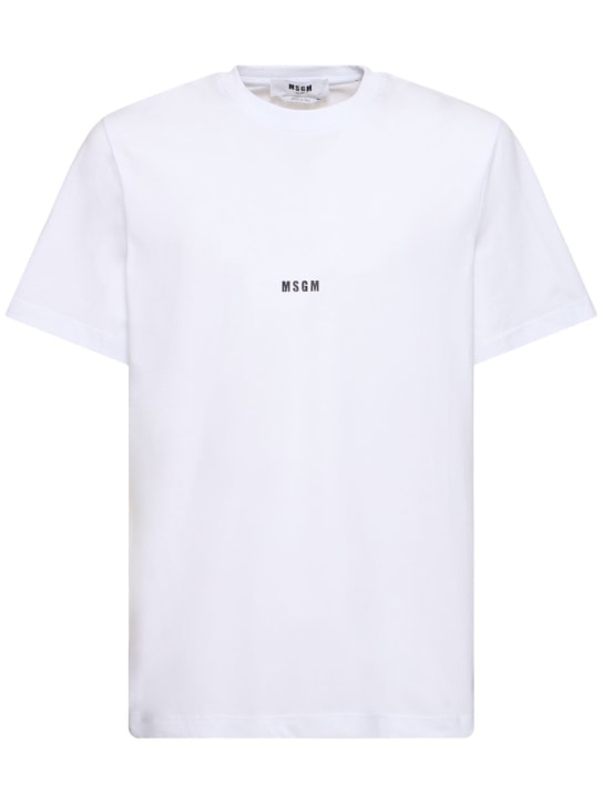 MSGM: T-Shirt „MSGM“ - Optisches Weiß - men_0 | Luisa Via Roma