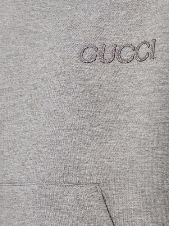 Gucci: Stretch viscose hoodie - Heather Grey - women_1 | Luisa Via Roma