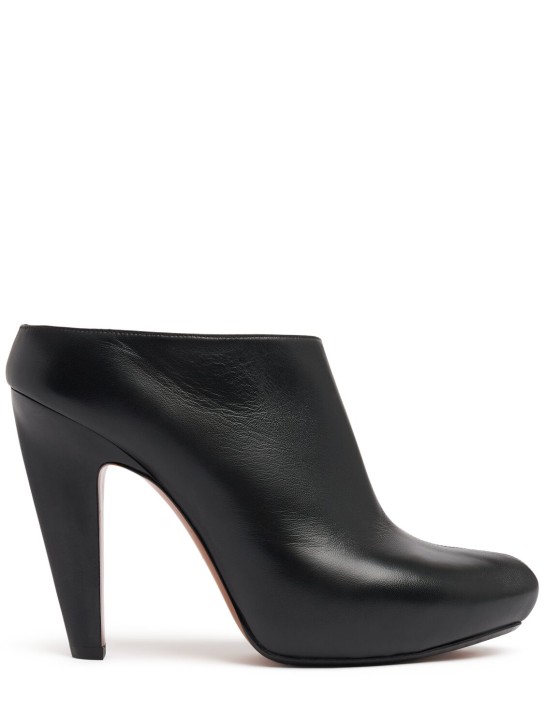 Alexander McQueen: Zapatos mules de piel 120mm - Negro - women_0 | Luisa Via Roma