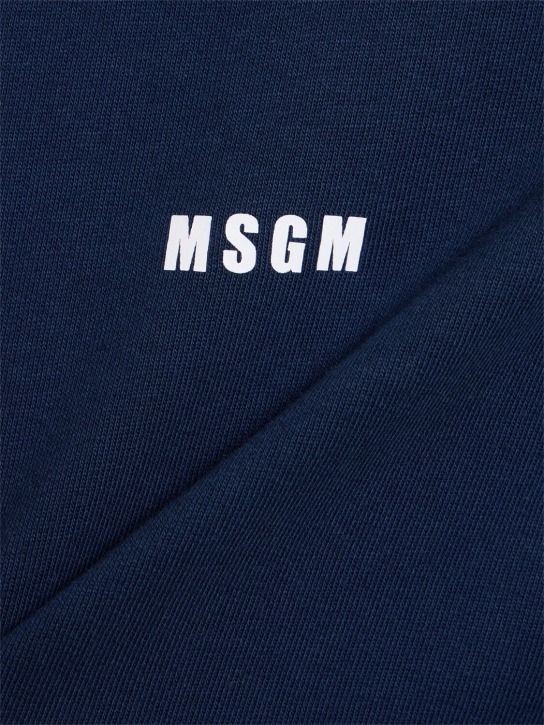 MSGM: Sudadera con logo - Azul Marino - men_1 | Luisa Via Roma