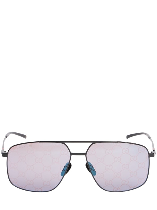 Gucci: GG1676S metal sunglasses - 黑色/紫罗兰色 - men_0 | Luisa Via Roma