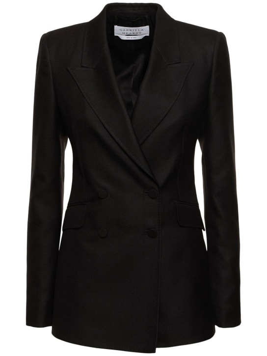 Gabriela Hearst: Stephanie tailored double breast jacket - Siyah - women_0 | Luisa Via Roma