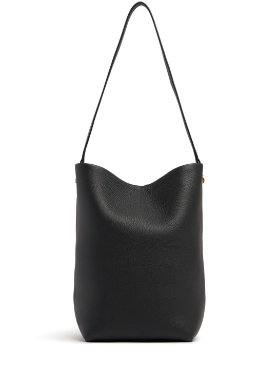 The Row: Medium N/S Park tote grain leather bag - Black Ang - women_0 | Luisa Via Roma