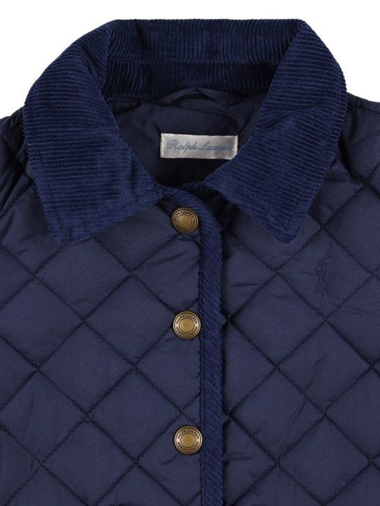 Polo Ralph Lauren: Nylon quilted hooded jacket - Lacivert - kids-girls_1 | Luisa Via Roma