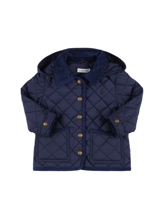 Polo Ralph Lauren: Nylon quilted hooded jacket - Navy - kids-girls_0 | Luisa Via Roma