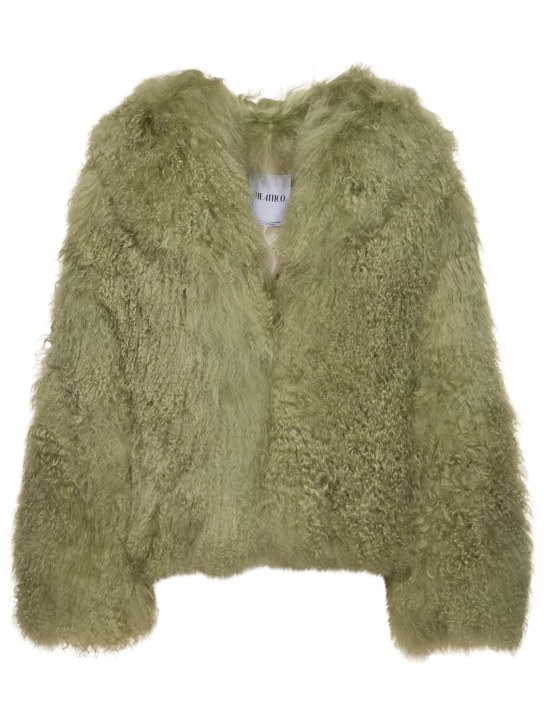 The Attico: Short fur jacket - Sage - women_0 | Luisa Via Roma