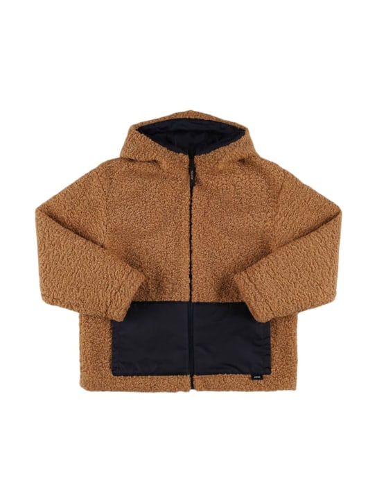 ASPESI: Hooded teddy jacket - Bej/Mavi - kids-boys_0 | Luisa Via Roma