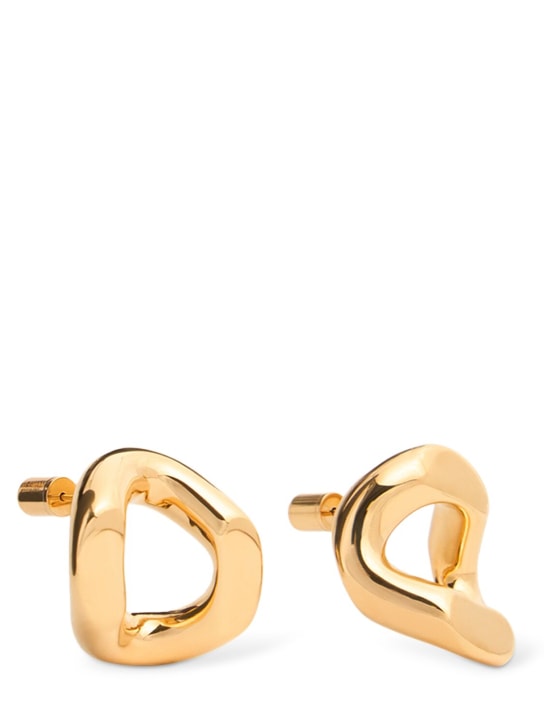 Jil Sander: Large hoop stud earrings - Gold - women_0 | Luisa Via Roma