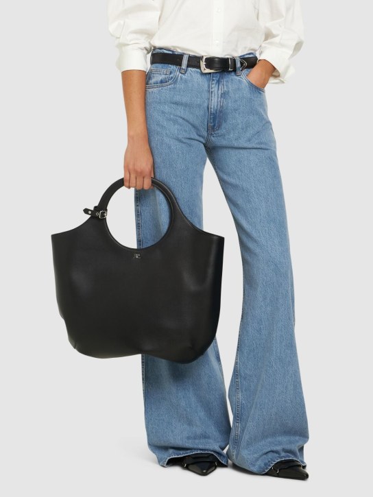 Courreges: Large Holy leather tote - Black - women_1 | Luisa Via Roma