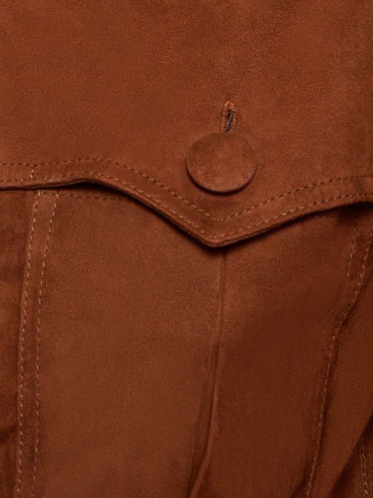 Ermanno Scervino: Belted suede shirt jacket - Brown - women_1 | Luisa Via Roma