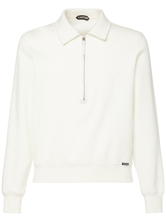 Tom Ford: Cotton & cashmere rugby polo - White - men_0 | Luisa Via Roma