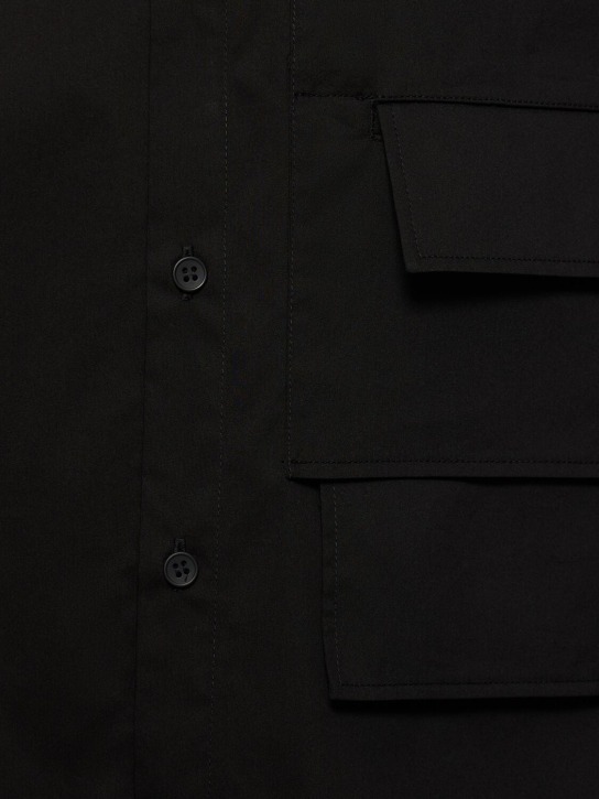 Y-3: Hemd aus Baumwollmischgewebe mit zwei Taschen - Schwarz - men_1 | Luisa Via Roma
