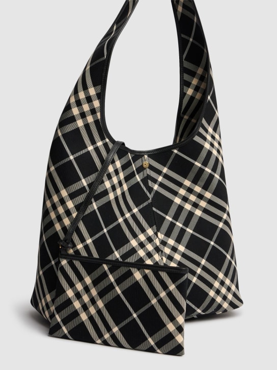 Burberry: Grand sac cabas en toile - Black/Calico - women_1 | Luisa Via Roma
