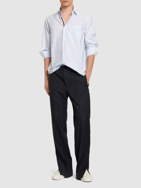 Gucci: Striped cotton poplin shirt - White/Azure - men_1 | Luisa Via Roma