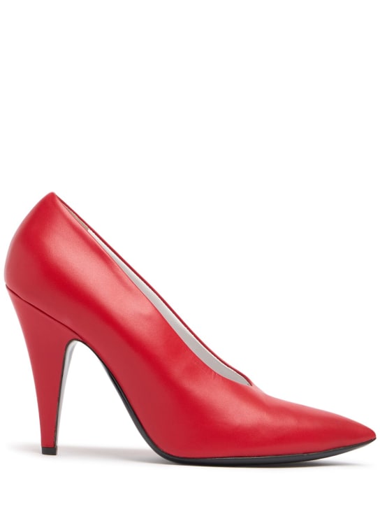 Moschino: 100mm Leather pumps - Red - women_0 | Luisa Via Roma