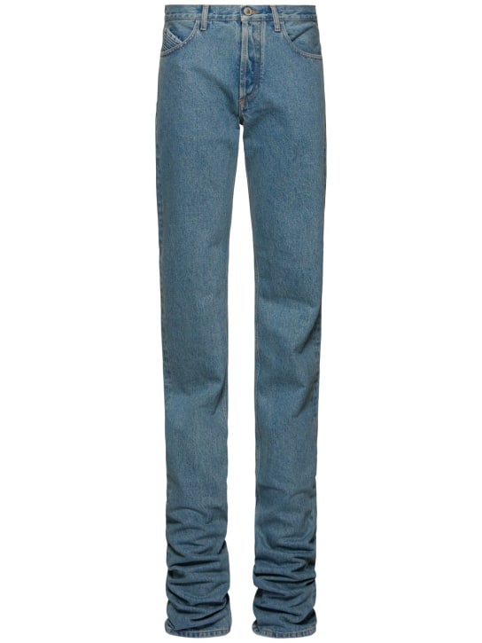 The Attico: Extra long mid rise straight jeans - Blue - women_0 | Luisa Via Roma