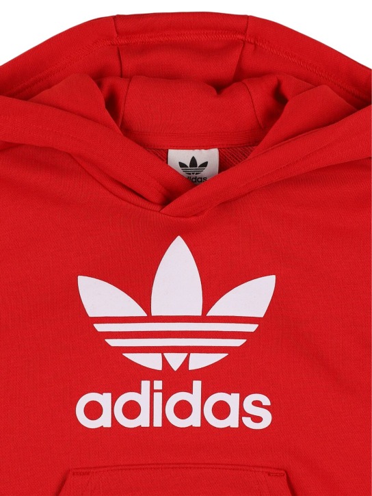 adidas Originals: Sweat-shirt à capuche & pantalon en coton mélangé - Rouge - kids-girls_1 | Luisa Via Roma